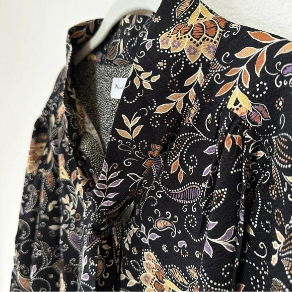 Michael Stars Alexei Printed Bow Front Button-Down Shirt in 3X - New! - Picture 8 of 9